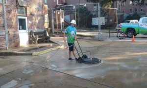 Burnaby Pressure Washing cleaning a parking garage 1