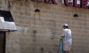 Burnaby Pressure Washing a commercial building 1